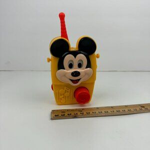 Vtg Mickey Mouse Disney Yellow Wind up Plastic Music Box Toy illco without Strap